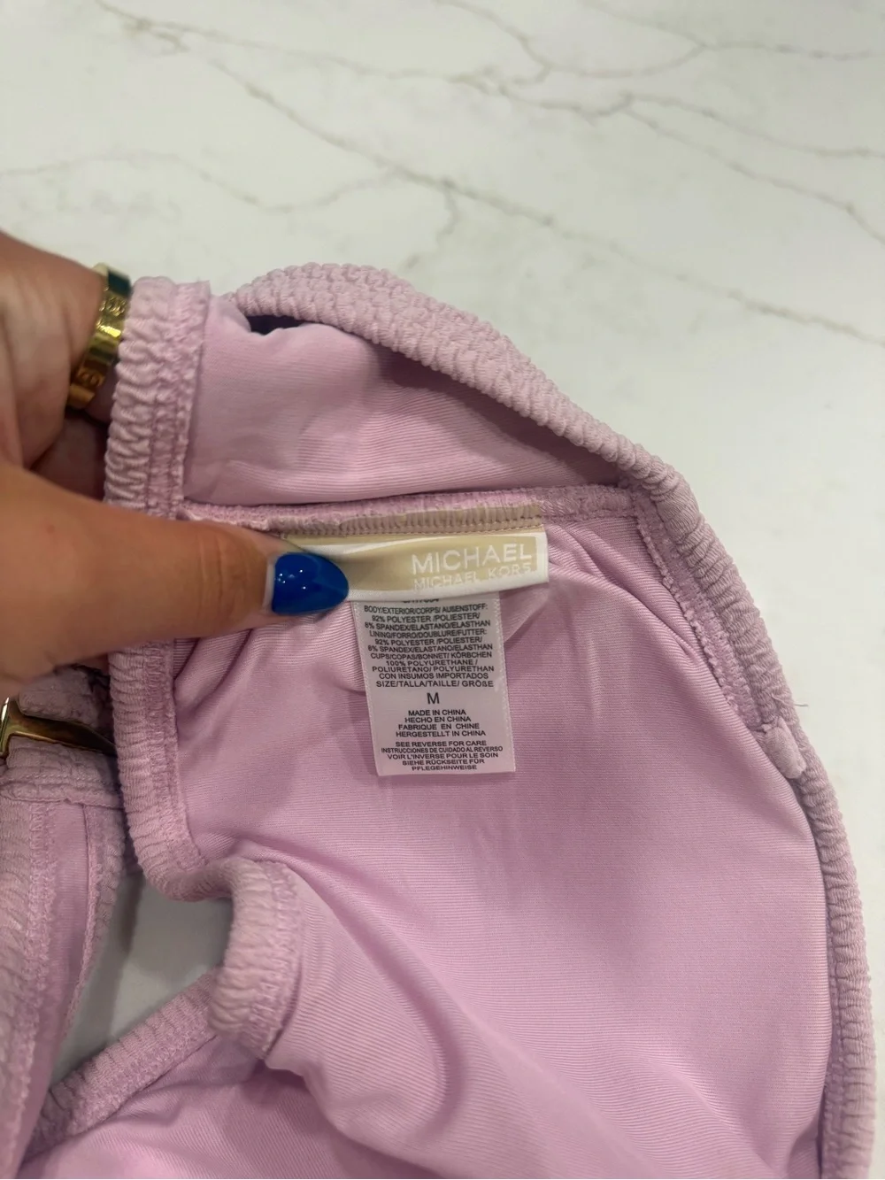 Michael Kors lilac Textured Bandeau Bikini Set